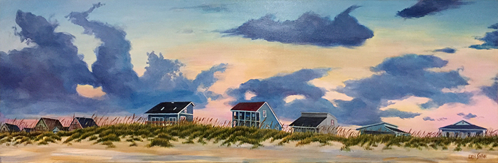 Beach Houses, Original acrylic painting by artist Eric Soller
