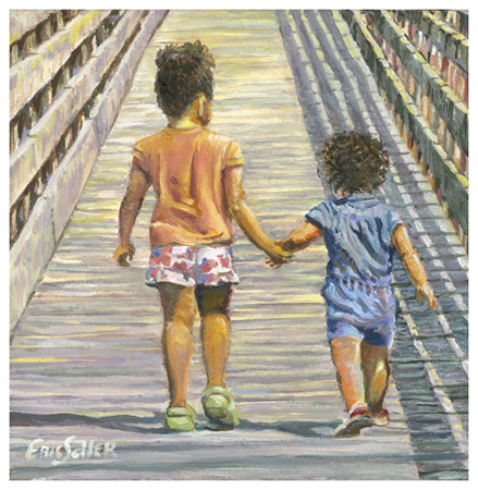 Goin' to the Beach, Original oil painting by the fine artist Eric Soller