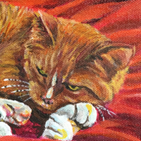 Tony and Suzie's cat - Original acrylic painting by Eric Soller