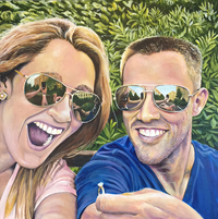 Engagement Selfie - Original acrylic painting by Eric Soller