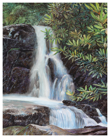 Laurel Falls, Original pastel painting by the fine artist Eric Soller