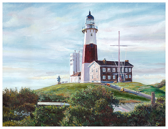 Montauk Light, Original oil painting by the fine artist Eric Soller
