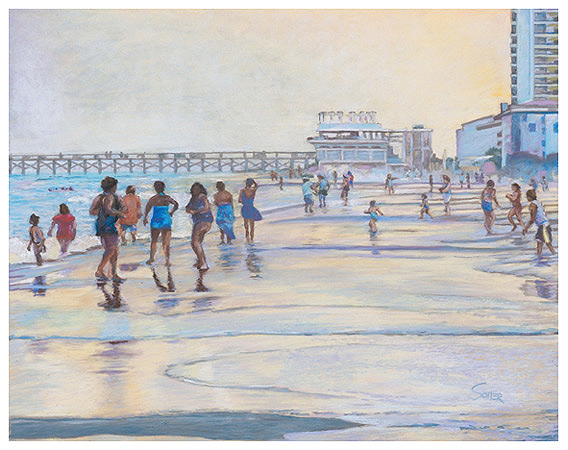 Myrtle Beach Sunset, Original pastel painting by the fine artist Eric Soller