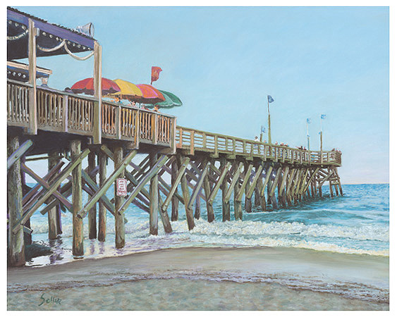 The Pier, Original pastel painting by the fine artist Eric Soller