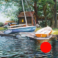 Resting Boats - Original oil painting by Eric Soller