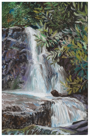 Eric Soller Fine Art Small Laurel Falls Pastel Painting