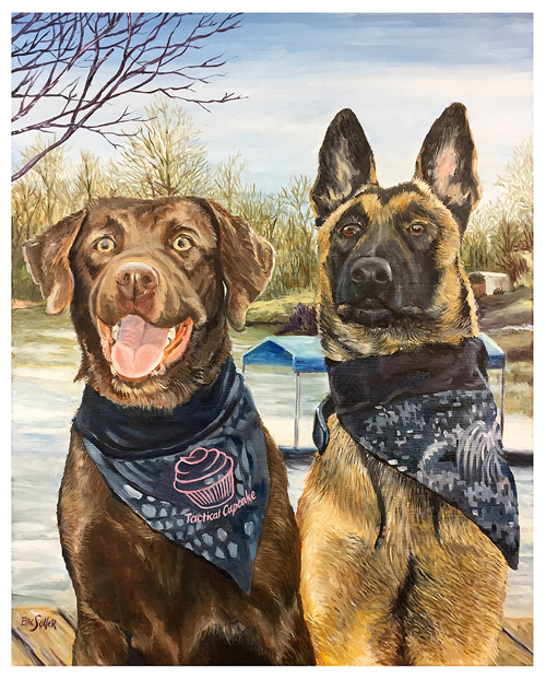 Thea and Turbo, Original oil painting by artist Eric Soller