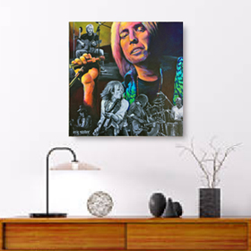 Tom Petty Canvas, hanging - From an original acrylic painting by Eric Soller
