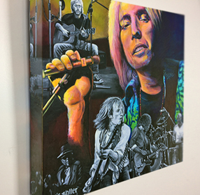 Tom Petty canvas, side view - From an original acrylic painting by Eric Soller